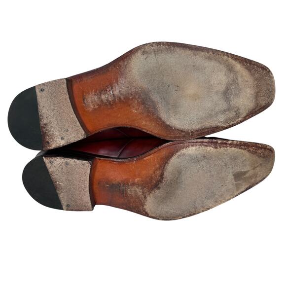 Magnanni Cornado Oxford Shoes Men’s 13 M Brown Leather Lace-Up Square Toe Formal - Picture 5 of 10